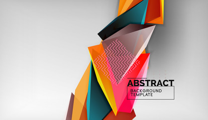 Abstract color triangles geometric background. Mosaic triangular low poly style