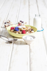 Breakfast Muesli Granola Cereal with Fresh Fruit & Yoghurt