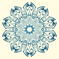 Decorative Floral Ornament. Vector Illustration. For Coloring Book, Greeting Card, Invitation, Tattoo. Anti-Stress Therapy Pattern.