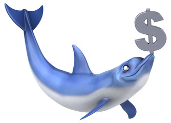 Fun dolphin - 3D Illustration