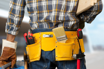 handsome happy workman