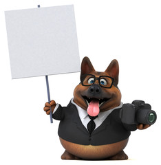 Obraz premium Fun german shepherd dog - 3D Illustration