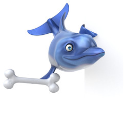 Fototapeta premium Fun dolphin - 3D Illustration