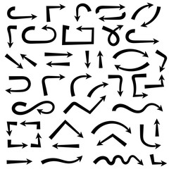 Black bold arrows. Set of symbols