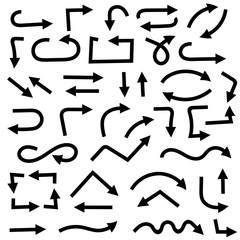 Black arrows. Set of symbols