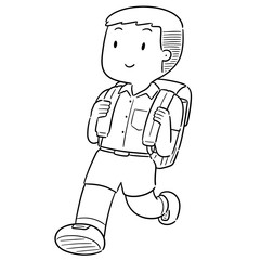 vector of student walking