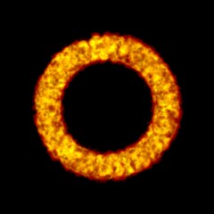 Ring of fire plasma. Isolated on black background. 3D rendering.