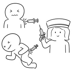 vector set of injection medicine