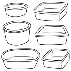 vector set of plastic basin