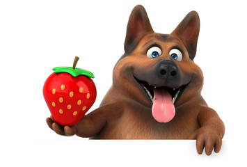 Fun german shepherd dog - 3D Illustration