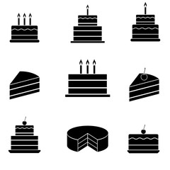 Cake icon, logo isolated on white background
