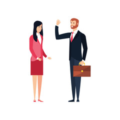 business couple elegant avatar character