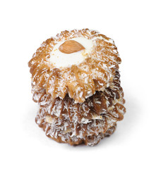Group of cookies with coconut flakes and almond nut