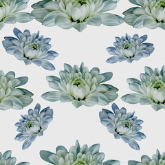 Seamless background. Flowers. Chrysanthemums. Stylization: watercolor.