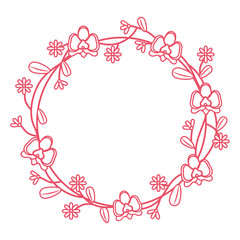 wreath with flowers and leaves