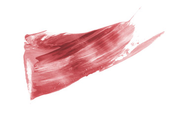 pink coral paint brush spots on white background