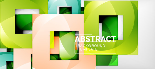 Naklejka premium Square background, abstract squares on grey, business or techno template