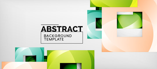 Square background, abstract squares on grey, business or techno template