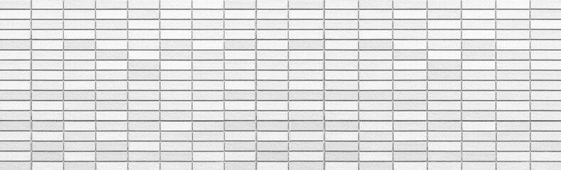 Panorama of White brick wall  texture and background
