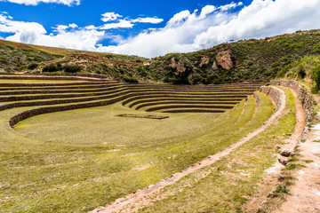 The path goes along the edge of the Inca terrace