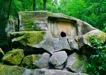 Volkonsky dolmen. 2 millennium BC. The only fully preserved dolmen of the monolith type in the...
