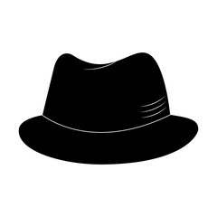 Hat black on a white background, vector