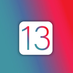 Illustration of Number 13 icon button