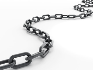 Metal chain isolated on white background. 3D illustration