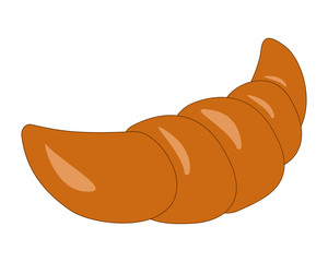 Brown croissant on a white background, vector