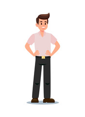 Office Worker in Formal Clothes Flat Illustration