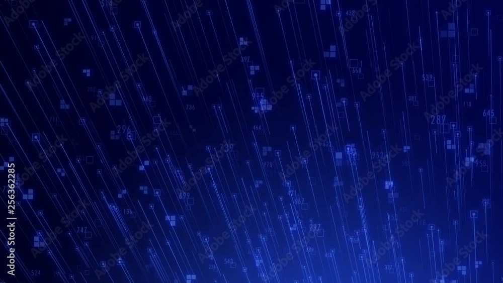 Aufkleber big data flow data analysis cloud computing with binary code running