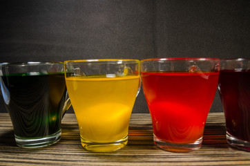 cups with colored water for easter