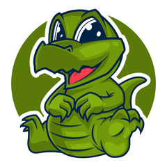 funny crocodile vector illustration