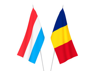 Romania and Luxembourg flags