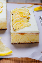 LEMON SHEET CAKE WITH CREAM CHEESE FROSTING
