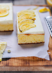 LEMON SHEET CAKE WITH CREAM CHEESE FROSTING