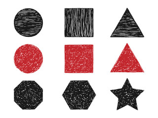 Hand-Drawn Textured Shape Set