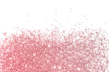 Pink glitter sparkles on white background in vintage colors