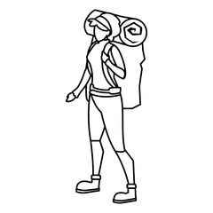 adventurous woman with travelbag
