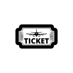 Ticket plane icon, Travel symbol, Flight ticket icon