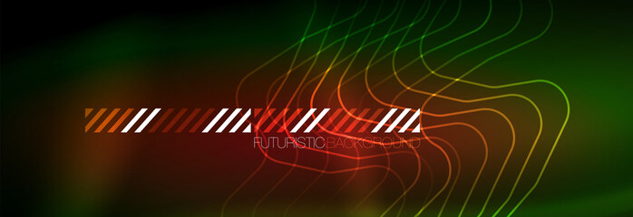 Fototapeta premium Shiny neon lights background, techno design, modern wallpaper for your project