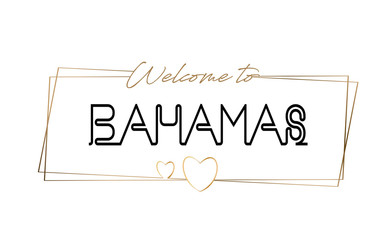 Bahamas  Welcome to text Neon lettering typography. Word for logotype, badge, icon, postcard, logo, banner Vector Illustration.