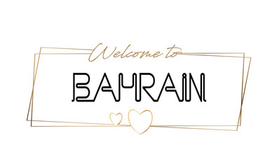 Bahrain  Welcome to text Neon lettering typography. Word for logotype, badge, icon, postcard, logo, banner Vector Illustration.