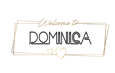 Dominica  Welcome to text Neon lettering typography. Word for logotype, badge, icon, postcard, logo, banner Vector Illustration.