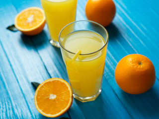 Fresh orange juice in a glass