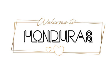 Honduras  Welcome to text Neon lettering typography. Word for logotype, badge, icon, postcard, logo, banner Vector Illustration.