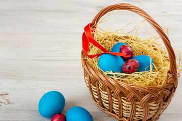 Easter eggs in the basket