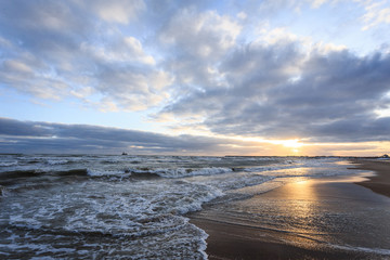 beach and sea in winter