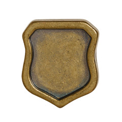 Vintage metal badge isolated on white background