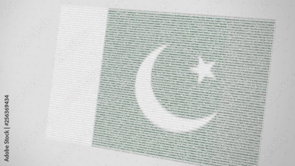Poster falling numbers make up flag of pakistan. national information technology it related 3d animation